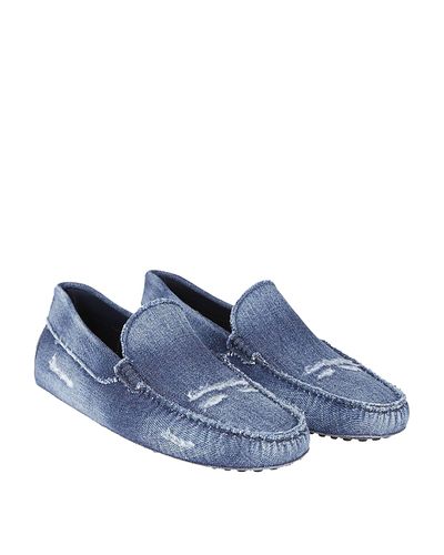 tod's gommino denim loafers
