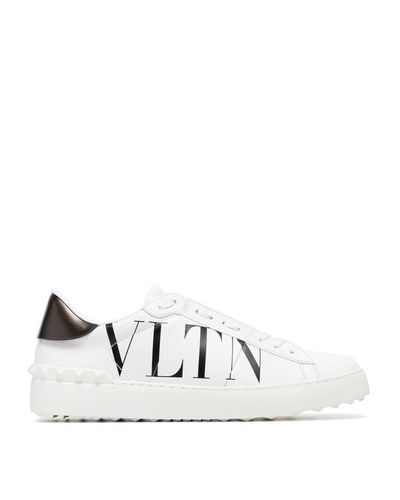 Valentino Garavani Open Vltn Leather Sneakers in White - Lyst