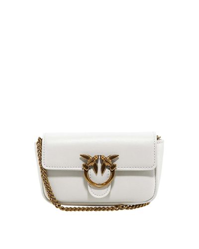 Pinko Leather Love Simply Bag in White - Lyst