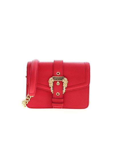 Versace Jeans Couture Synthetic Baroque Buckle Bag in Red - Lyst