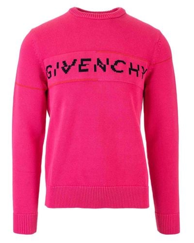 Givenchy Cotton Branded Jumper in Fuchsia (Pink) for Men - Lyst