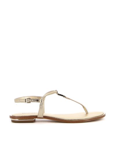 Michael Kors Leather Fanning Sandals in Gold (Metallic) - Lyst