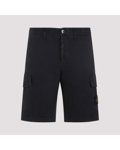 Stone Island Cotton Shorts - Black