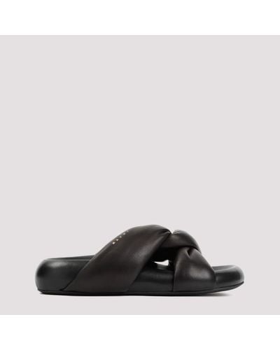 Marni Black Nappa Leather Sandal