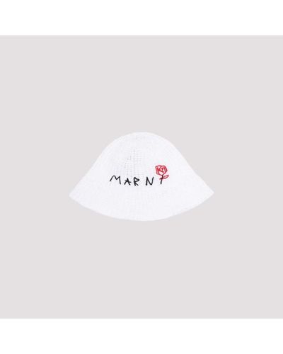 Marni Arni Crochet Bucket Hat - White