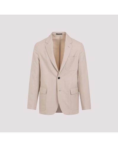 Dunhill Wool Cotton Convertible Jacket - Natural