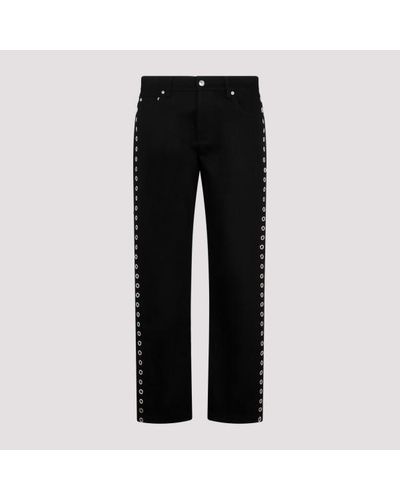 Alexander McQueen Eyelet Cotton Jeans - Black