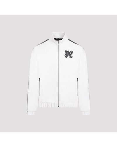 Palm Angels Monogram Leather Jacket - White