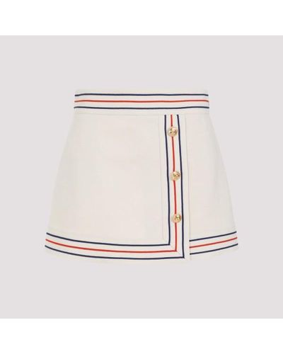 Gucci Gardenia Mix Beige Cotton Skirt - White