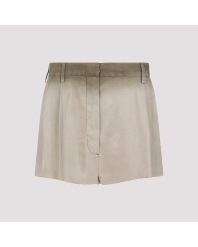 Prada Silk Shorts - Natural