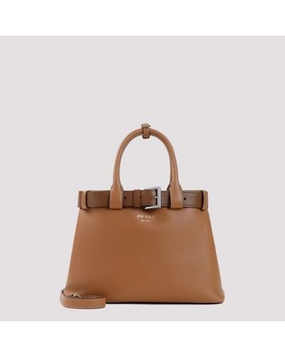Prada Buckle Handbag - Brown