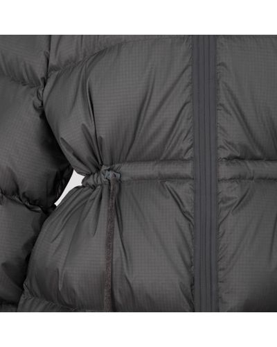 acne hooded puffer coat dark grey