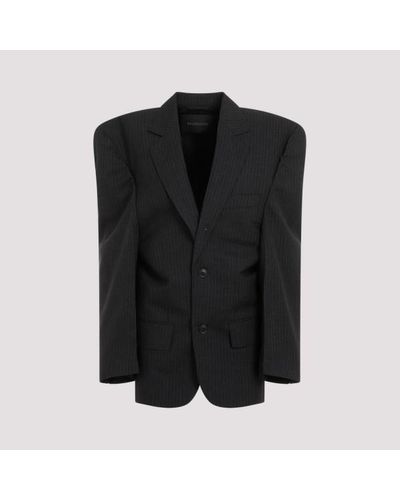 Balenciaga Cut Away Boxy Jacket - Black