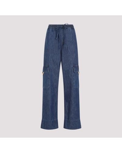 Valentino Chambray Cargo Trousers - Blue
