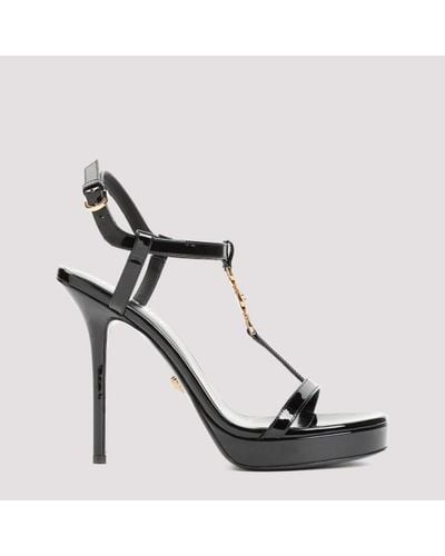 Versace Leather Sandals - Black