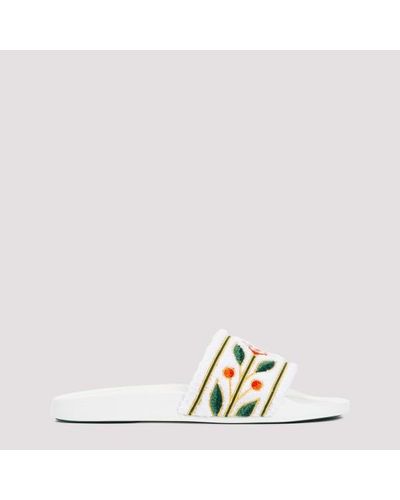 Casablancabrand Embroidered Terry Sandals - White