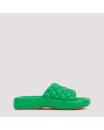 Bottega Veneta Padded Leather Sandals - Green