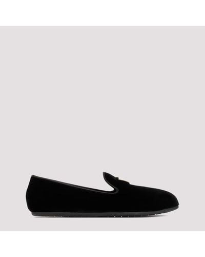 Prada Velvet Slippers - Black