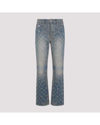 Amiri Bandana Jacquard Straight Jeans - Blue