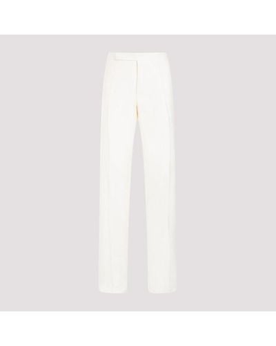 Ralph Lauren Purple Label Ralph Lauren Silk Linen Trousers - White