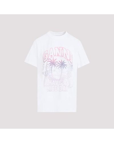Ganni Basic Cocktail Jersey T-shirt - White