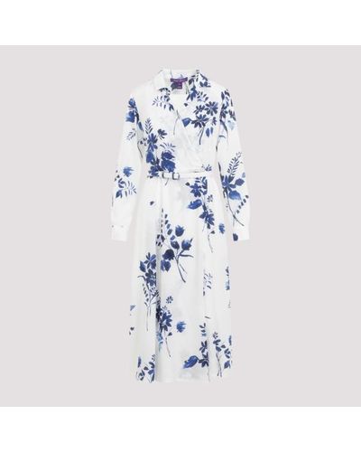 Ralph Lauren Collection Aniyah Printed Midi Dress - Blue