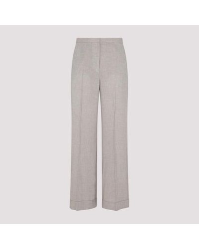 Totême Light Brown Wide Fluid Trousers - Grey