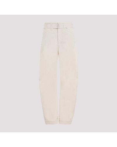 Lemaire Belted Tapered Trousers - Natural