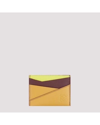 Loewe Puzzle Plain Cardholder - Yellow