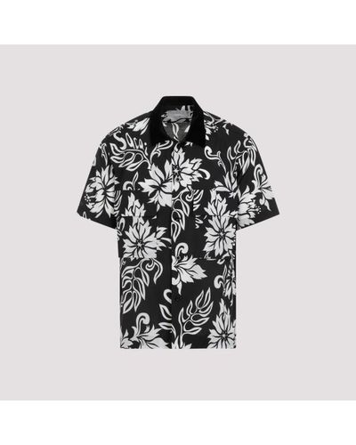 Sacai Black Floral Print Shirt