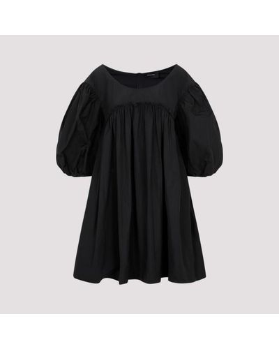 Simone Rocha Scoop Neck Puff Sleeve Mini Dress - Black