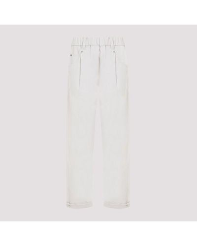 Brunello Cucinelli Pull On Trousers - White