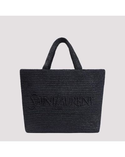 Saint Laurent Raffia Tote Bag Unica - Black