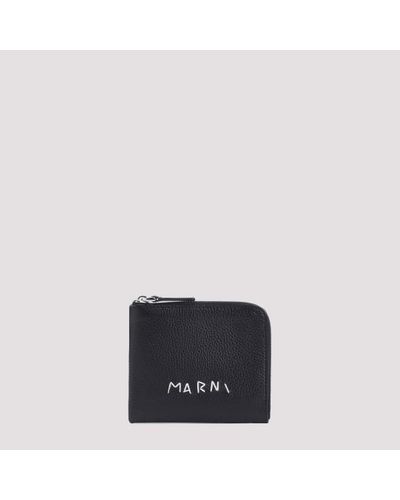Marni Calf Leather Wallet - Black