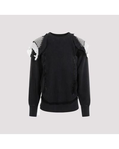 Maison Margiela Charcoal Grey Cotton Sweatshirt - Black