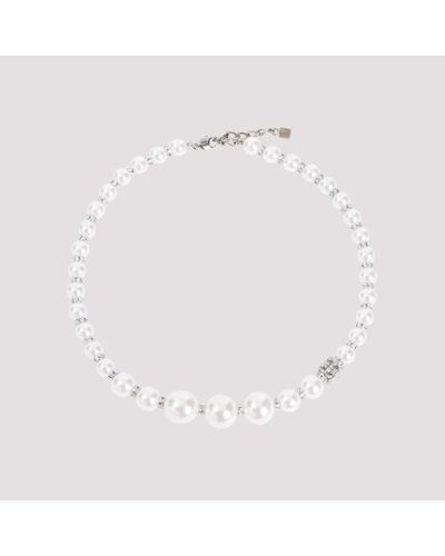 Givenchy Pearl Crystal Degrade Short Necklace - White