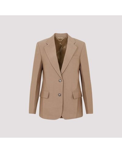 Victoria Beckham Asymetric Double Layer Jacket - Natural