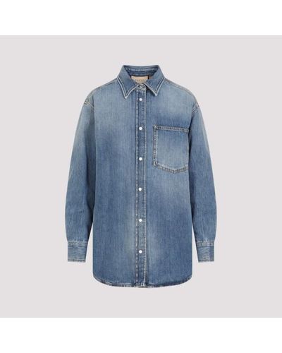 Gucci Quilted gg Patch Denim Shirt - Blue