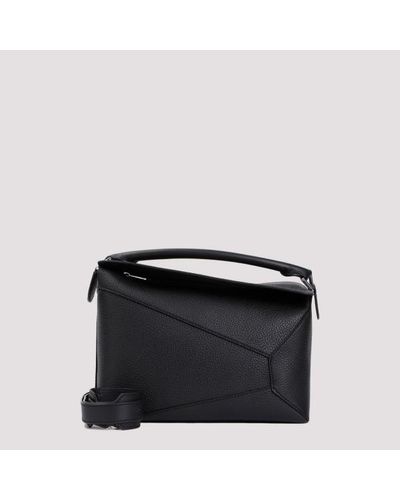 Loewe Puzzle Edge Leather Handbag Unica - Black