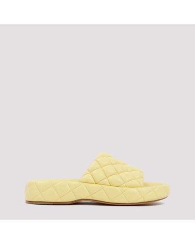 Bottega Veneta Padded Leather Sandals - Yellow