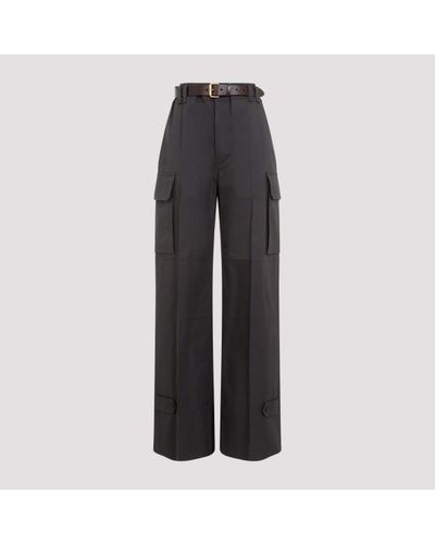 Saint Laurent Cotton Trousers - Black