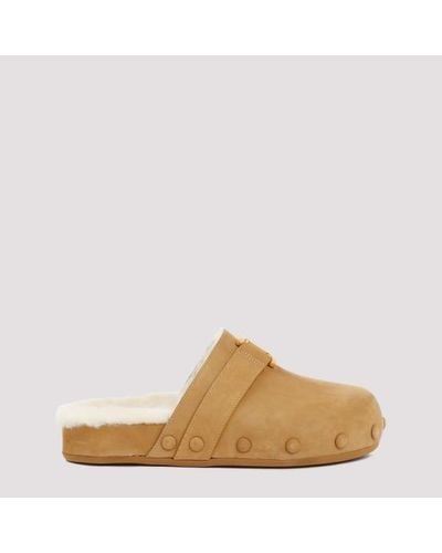 Chloé Marcie Leather Mules - Natural