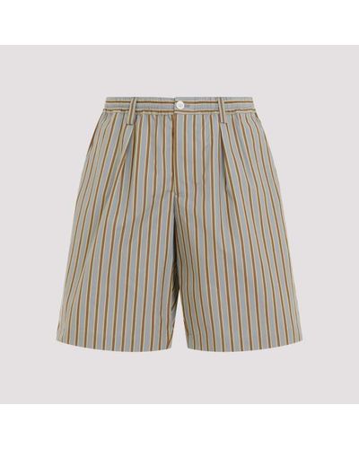 Marni Mercury Grey Cotton Drawstring Bermuda Trousers