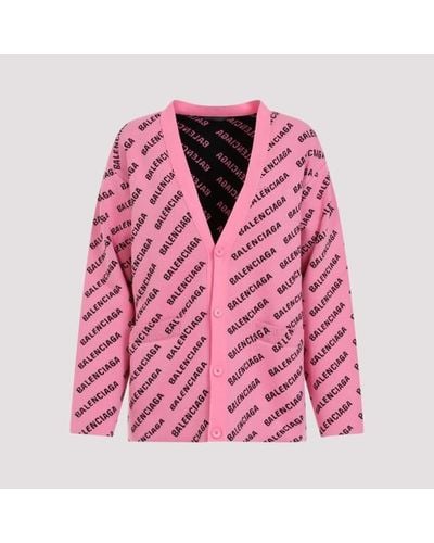 Balenciaga All-over Cardigan - Pink