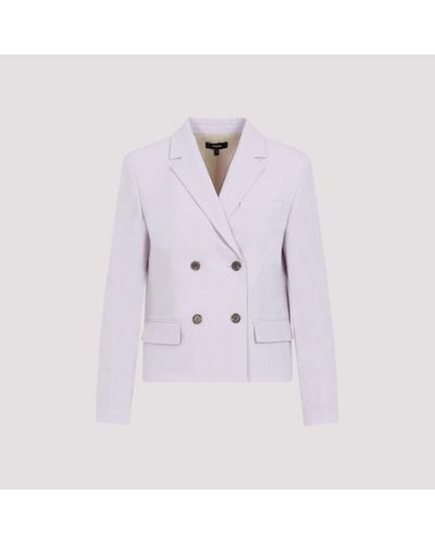 Theory Lilac Sky Wool Square Double Breasted Jacket - Purple