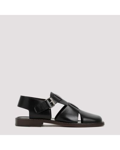 Lemaire Black Leather Fisherman Sandals