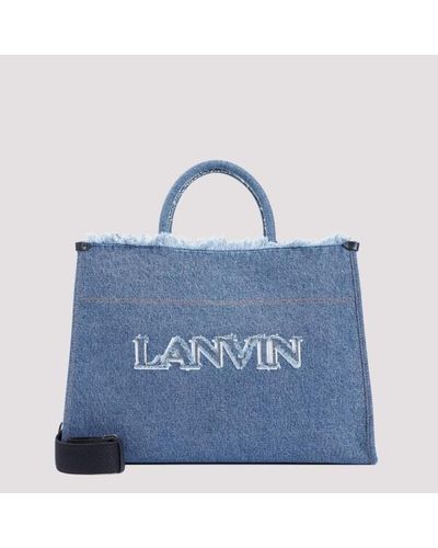Lanvin Cotton Tote Bag Unica - Blue