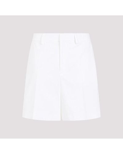 Valentino Cotton Pressed-crease Shorts - White