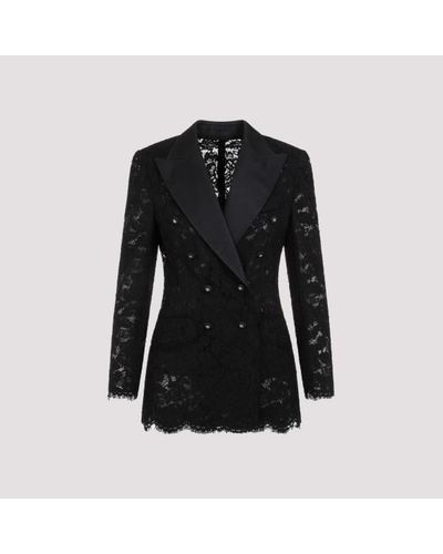 Dolce & Gabbana Black Cotton Lace Jacket
