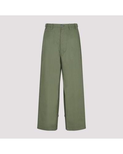 KENZO Oversized Straight Trousers - Green